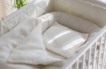 Premium 100% lino lizdelis - gultelis kūdikiams su tvirtu pagrindu "ALBA"