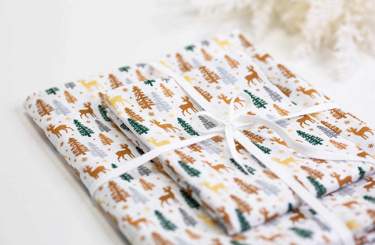 Medvilnės drobelės patalynė "Kalėdų miškas"