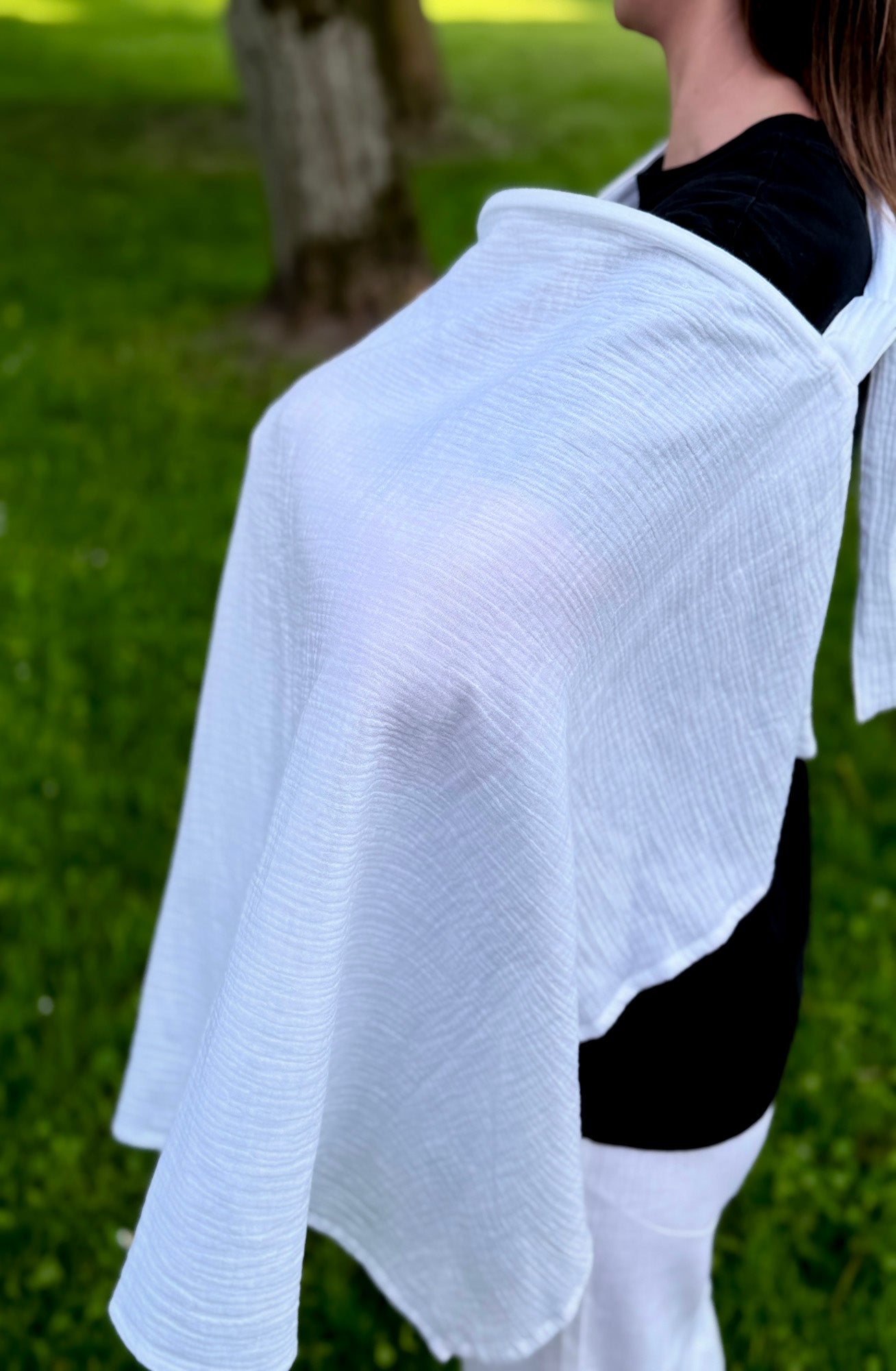 Žindymo skraistė su standžiu lankeliu iš muslino