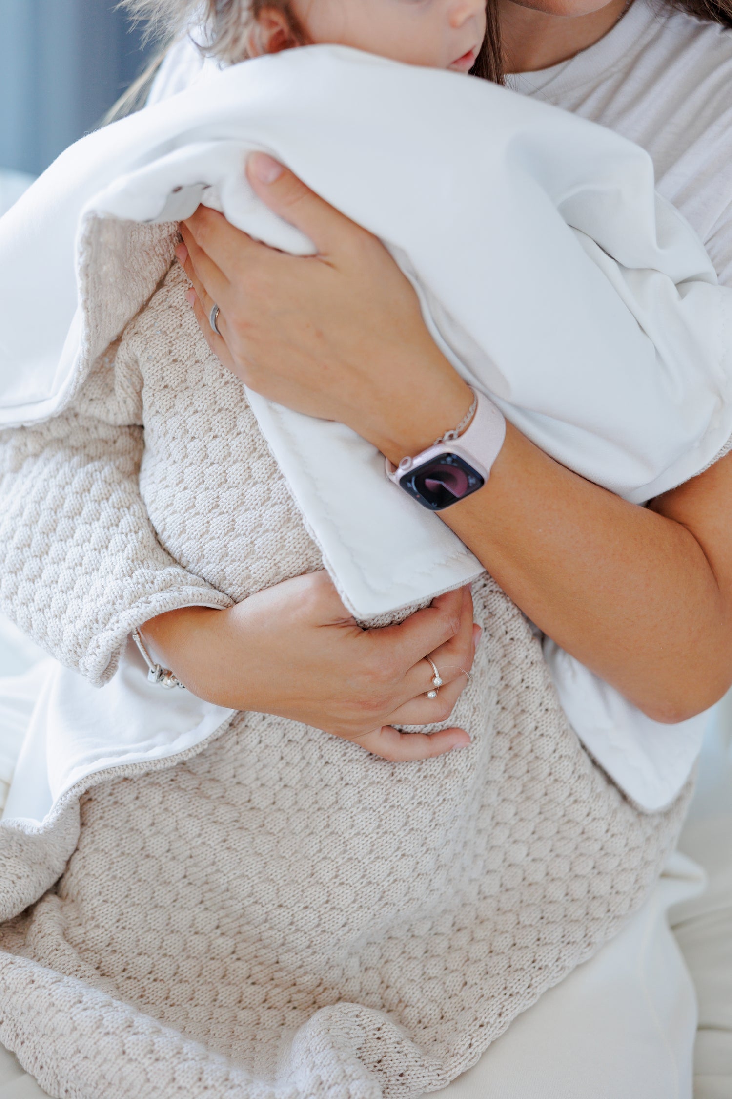 Dvipusis merino vilnos pledukas "Smėlio su vaniliniu audiniu"