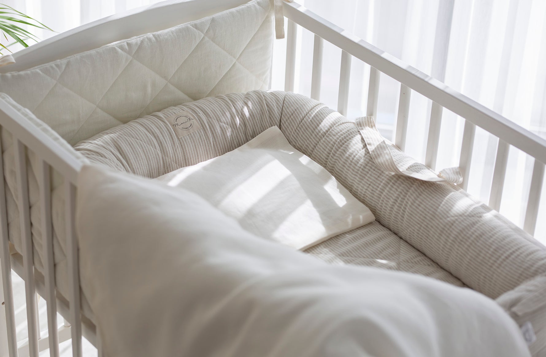 Premium 100% lino lovytės apsaugėlės kūdikiams "SILEA"