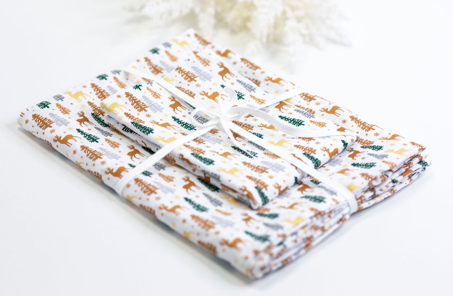 Medvilnės drobelės patalynė "Kalėdų miškas"