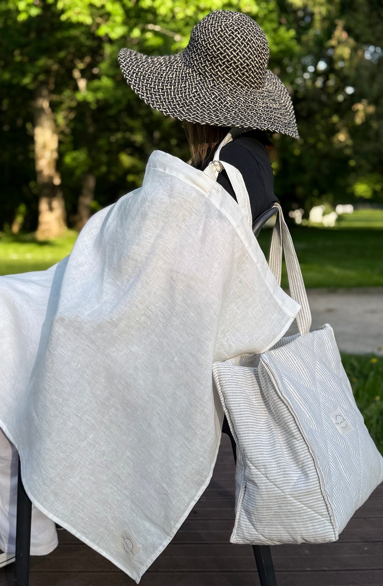 Žindymo skraistė su standžiu lankeliu iš 100% lino