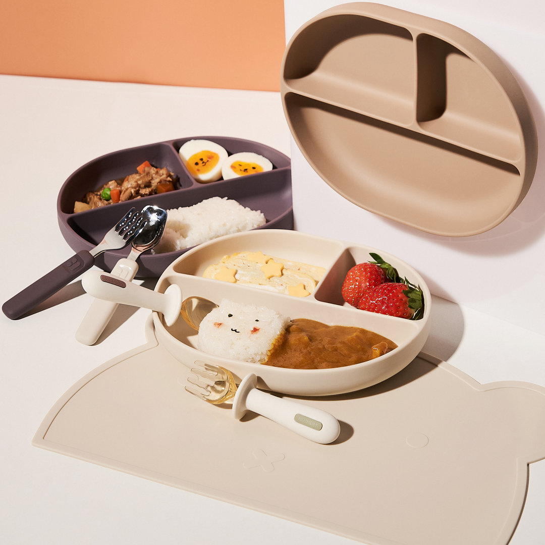 Mother-K Silikoninė prilimpanti lėkštė su skyreliais, nuo 6 mėn.