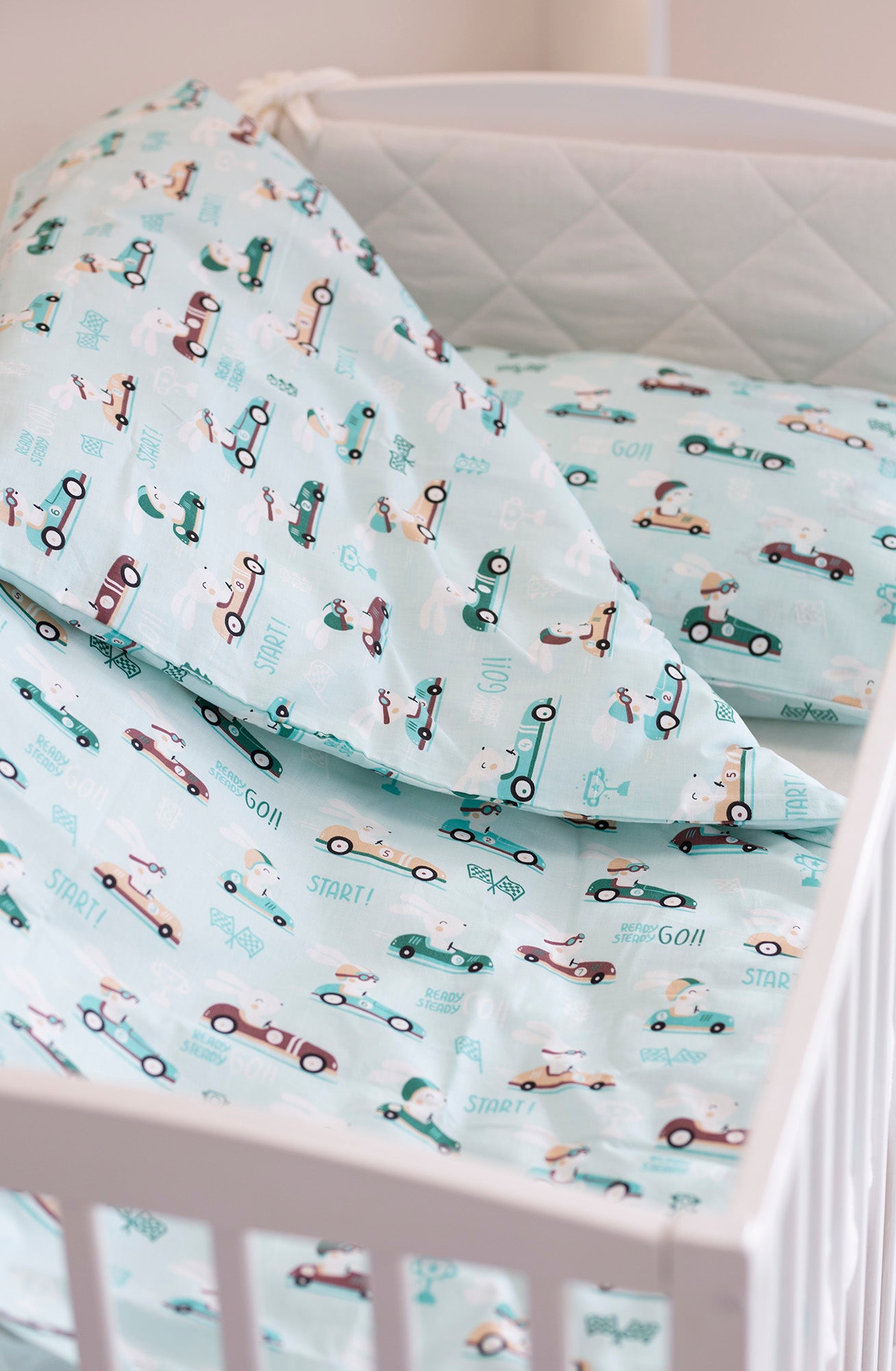 Medvilnės drobelės patalynė "Lenktynės"