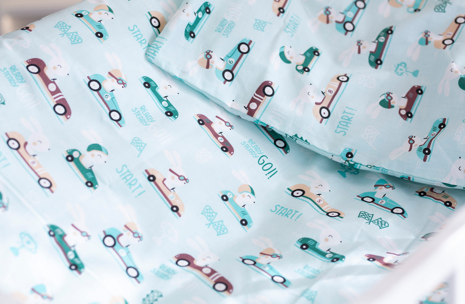 Medvilnės drobelės patalynė "Lenktynės"