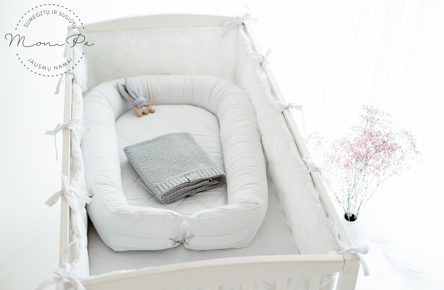 Cotton blanket "Boxes - gray"