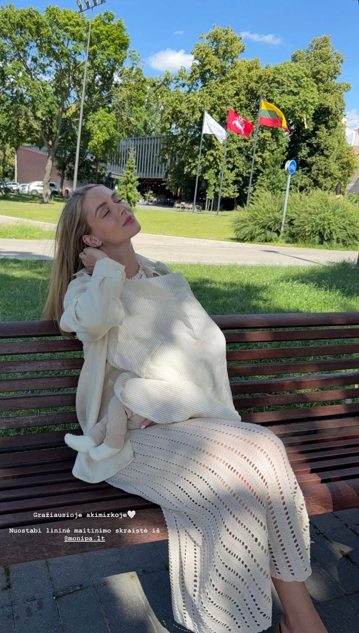 Žindymo skraistė su standžiu lankeliu iš 100% lino