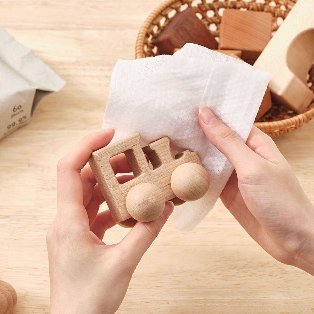 Mother-K Daiktų valymo servetėlės su etanoliu, 60 vnt.