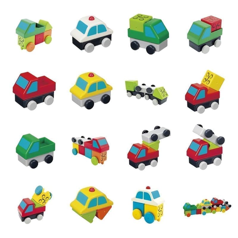 People Blocks Magnetinis konstruktorius "Judantys automobiliai" / Amžius: 12 mėn.+