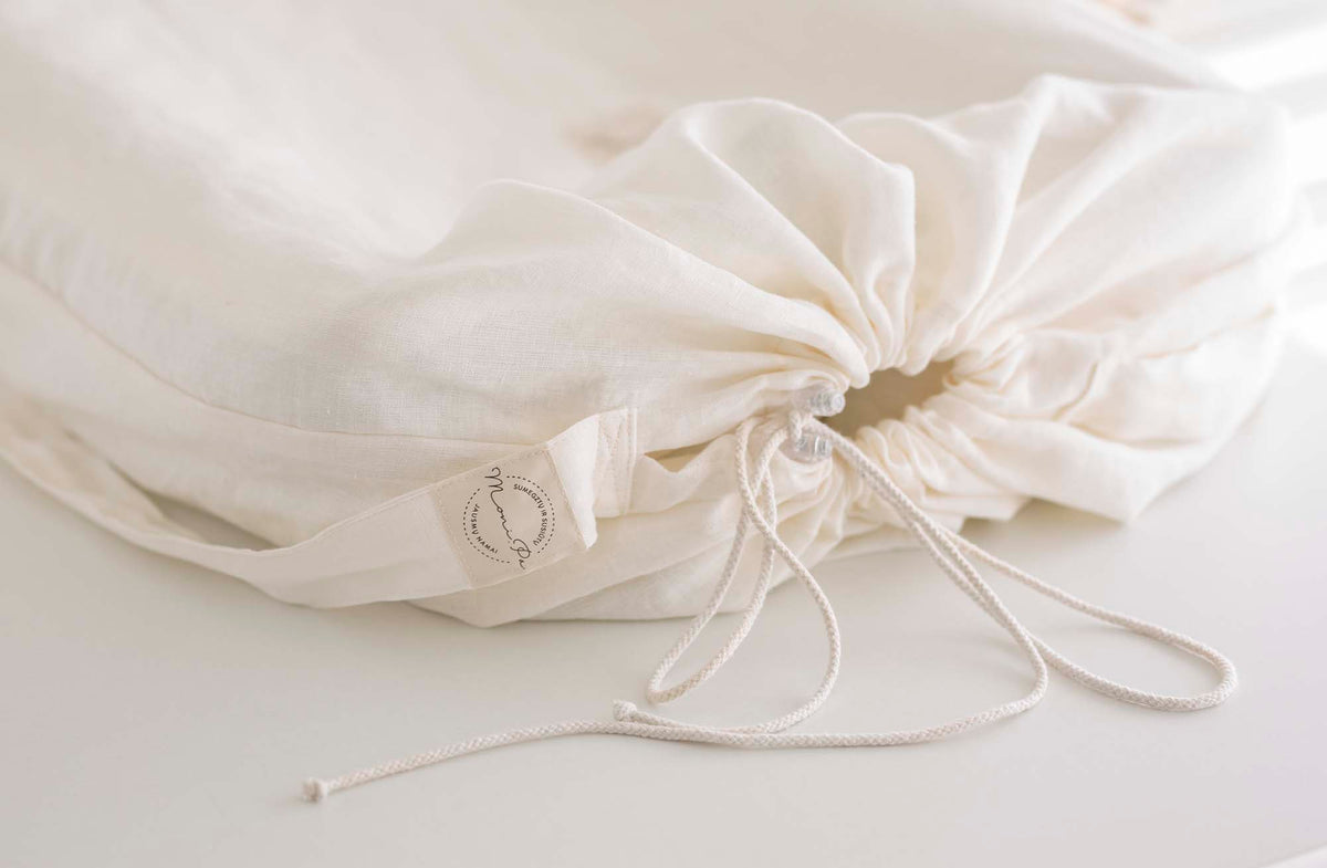 Premium 100% lino lizdelis - gultelis kūdikiams su tvirtu pagrindu "SILEA"