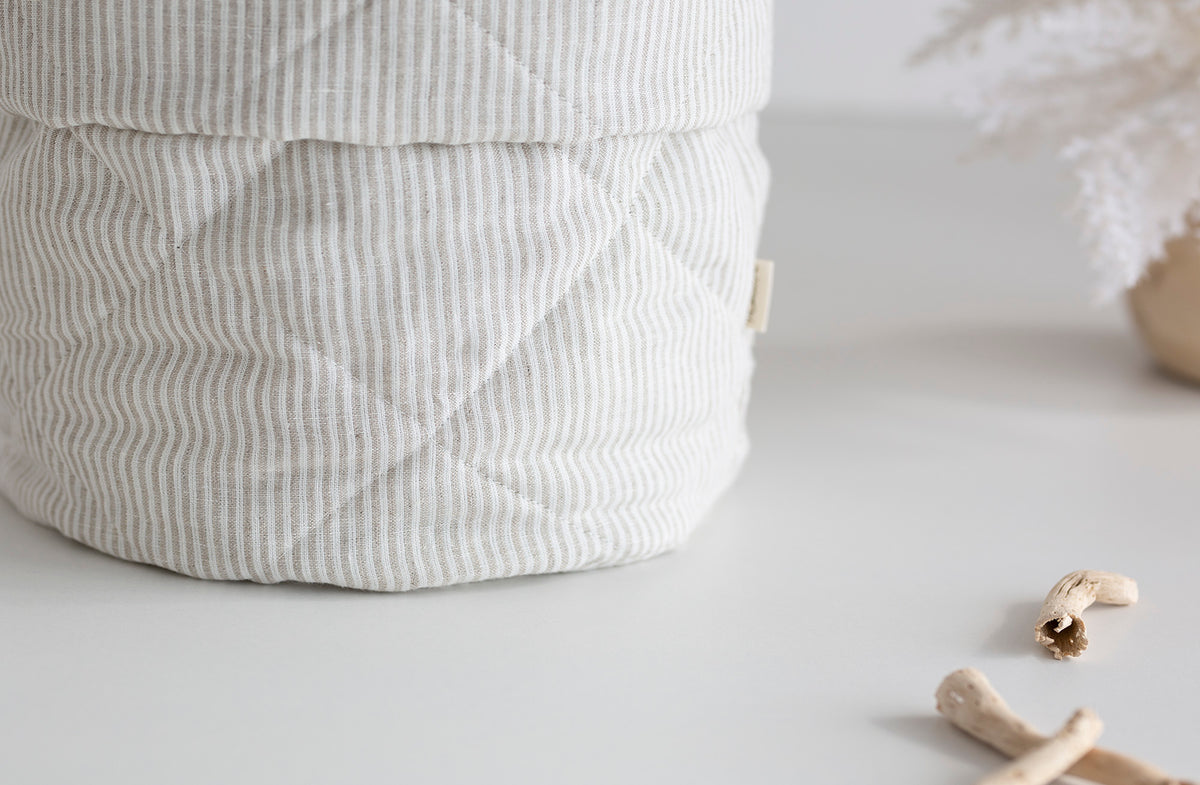 Daiktų laikymo krepšelis iš 100% lino "ALBA"