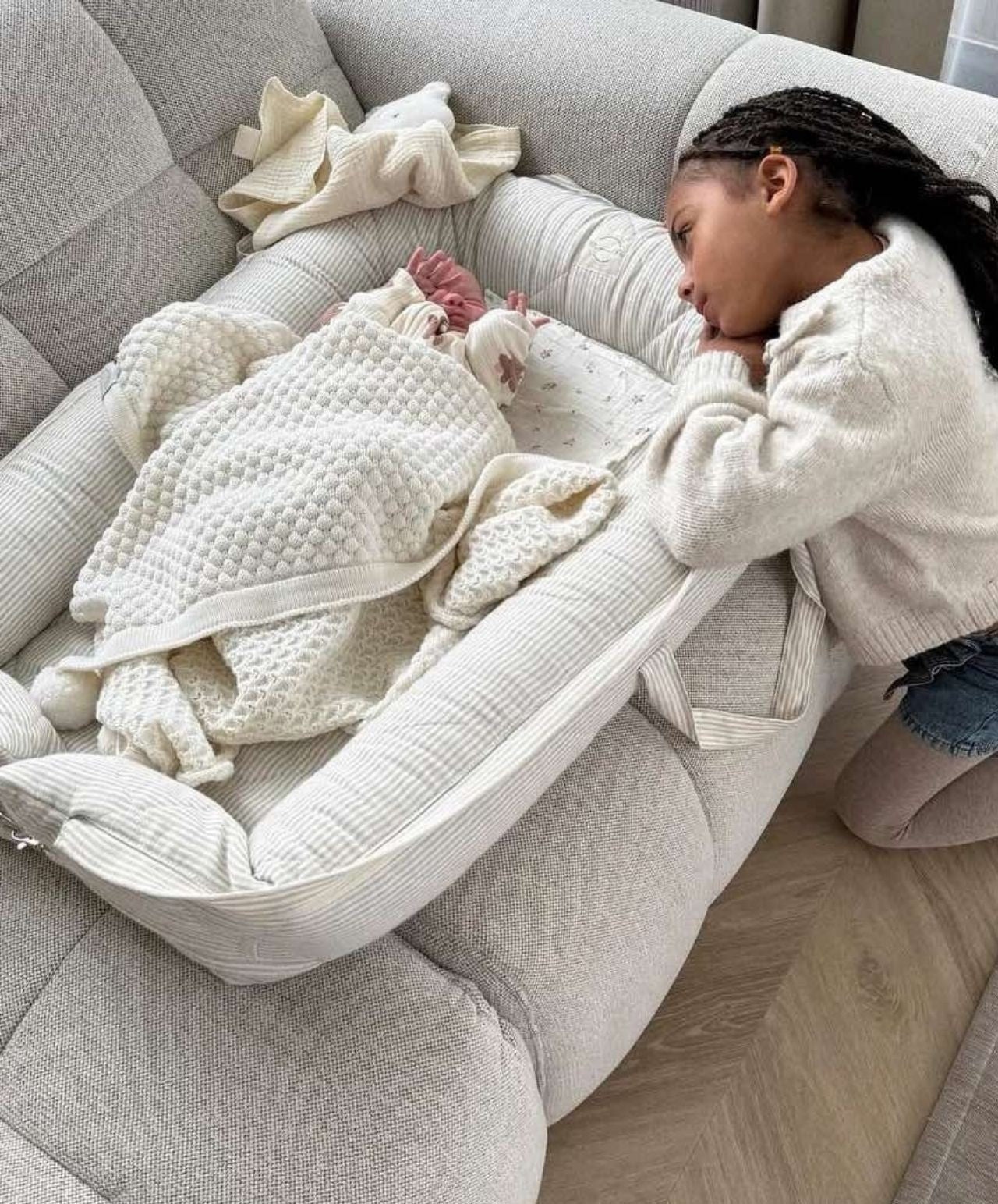 Merino vilnos pledukas "Koriukas pieno baltumo"