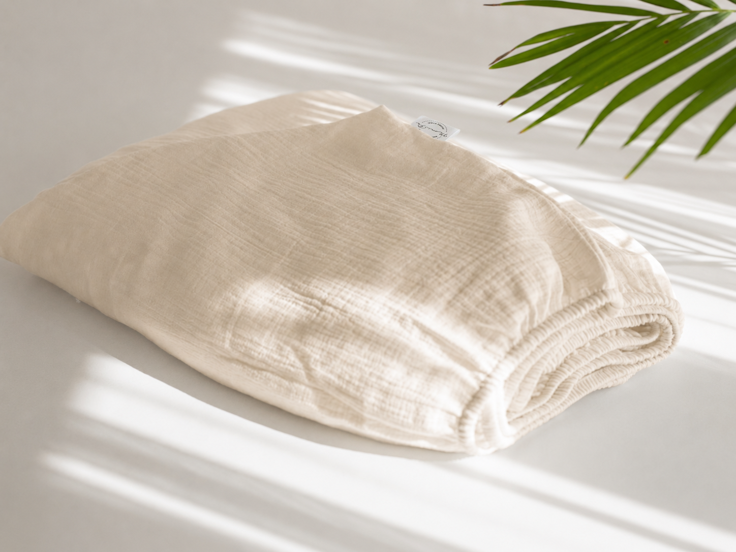 Muslin fitted sheet "Cream"