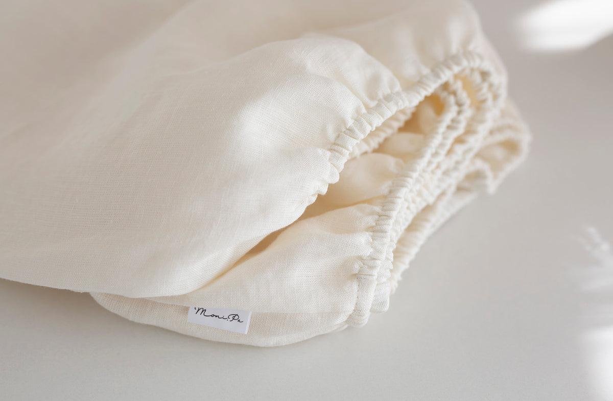 Premium 100% lino paklodė su guma vaikams "SILEA"