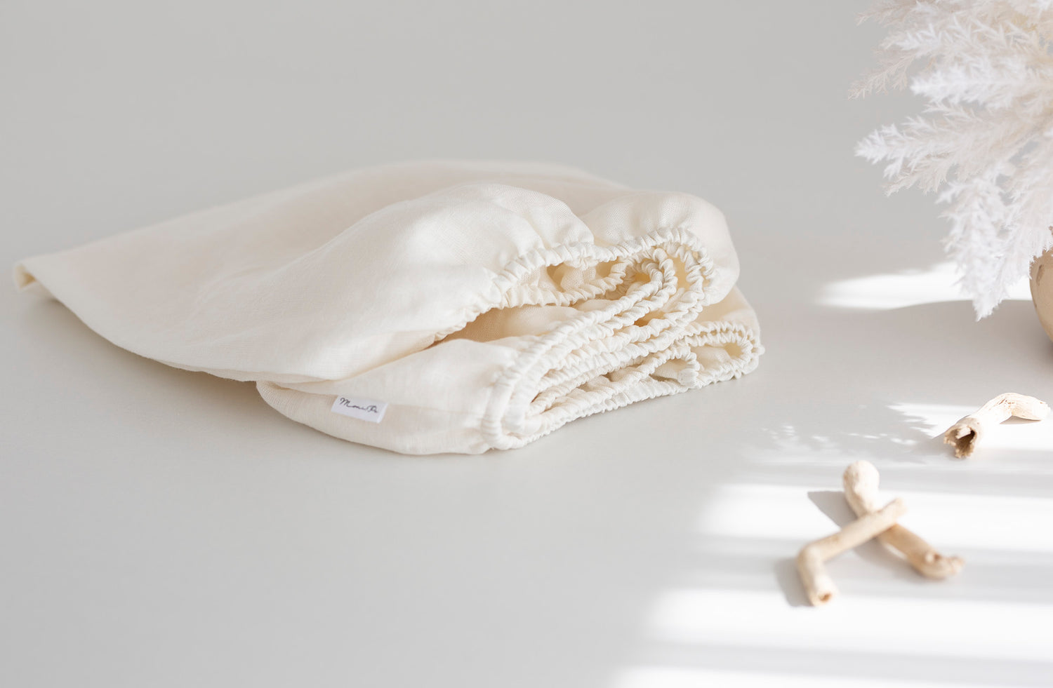 Premium 100% lino paklodė su guma vaikams "SILEA"