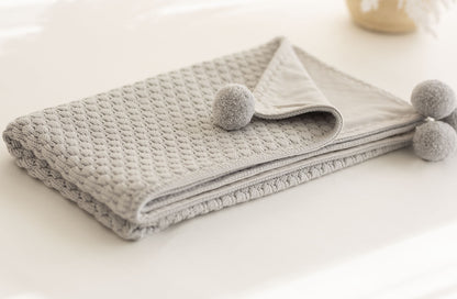 Double-sided merino wool blanket "Gray with gray fabric"